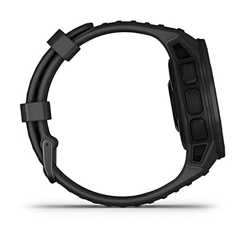 Garmin Instinct Solar, Solar-Powered Rugged Outdoor Smartwatch, Built-in Sports Apps and Health Monitoring, Graphite