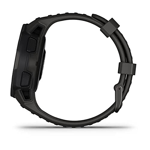 Garmin Instinct Solar, Solar-Powered Rugged Outdoor Smartwatch, Built-in Sports Apps and Health Monitoring, Graphite