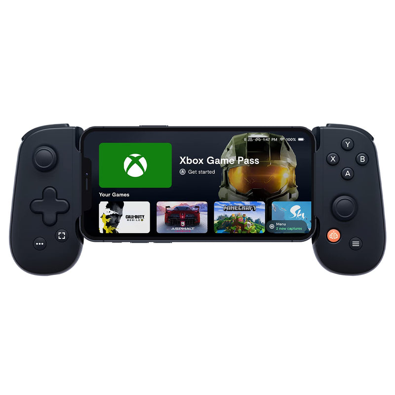 Backbone One iOS Mobile Gaming Gamepad/Controller for Apple iPhone (MFi Certified) - Apple Arcade, Playstation Remote Play, Stadia, COD Mobile [1 Month Xbox Game Pass Ultimate Digital Code Included]