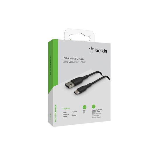 Belkin - Boost Up Charge USB-A To USB-C Cable 10ft - Black